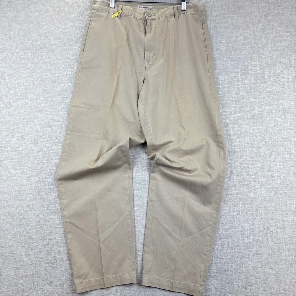 Old Navy Khakis Mens 34x34 Beige Tan Cotton Chino Straight Leg Pants